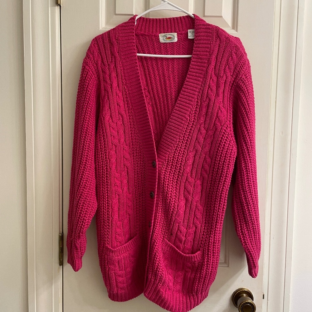 Vintage Marsh Landing Hot Pink Knit Cardigan